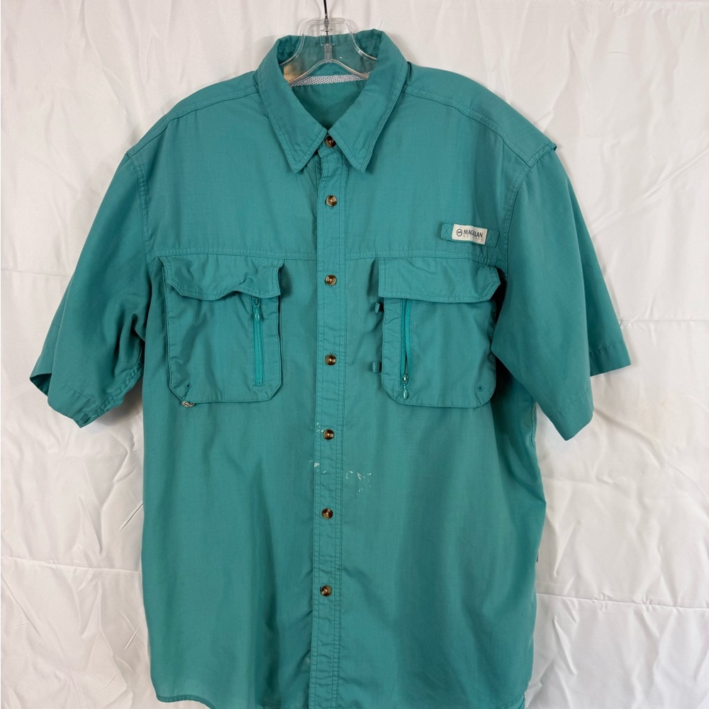 Magellan Outdoors Men's Aqua Button Down Shirt